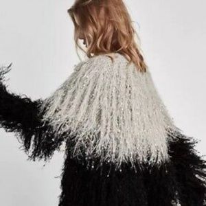Zara Shaggy Knit Jacket
